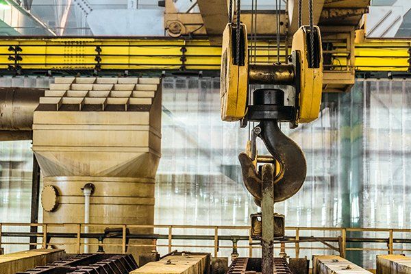 Steel Hook of Overhead Crane Over Industrial Equipment — Carroll OH — Buckeye Crane & Hoist