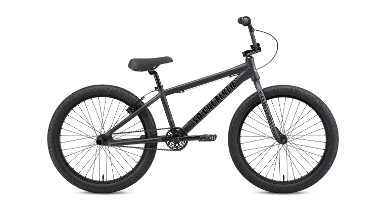 A black bmx bike on a white background.