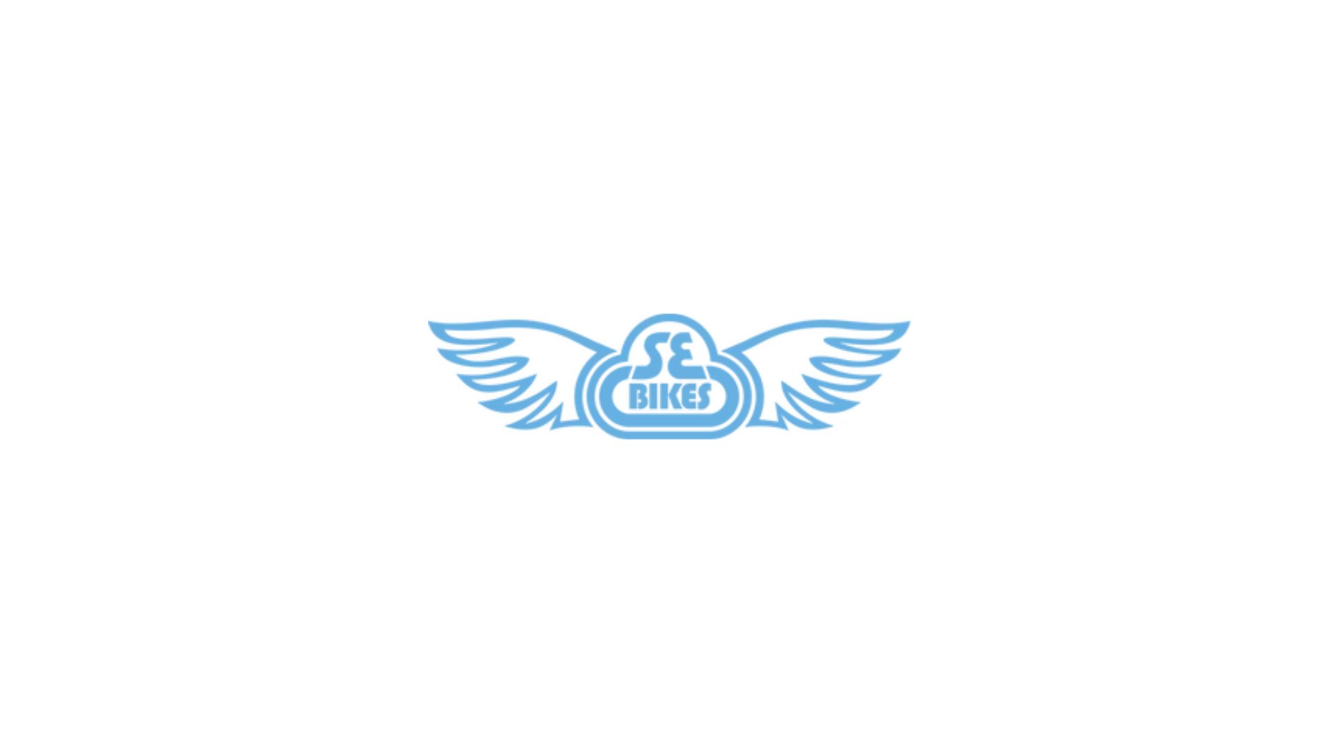 A logo for se bikes with wings on a white background.