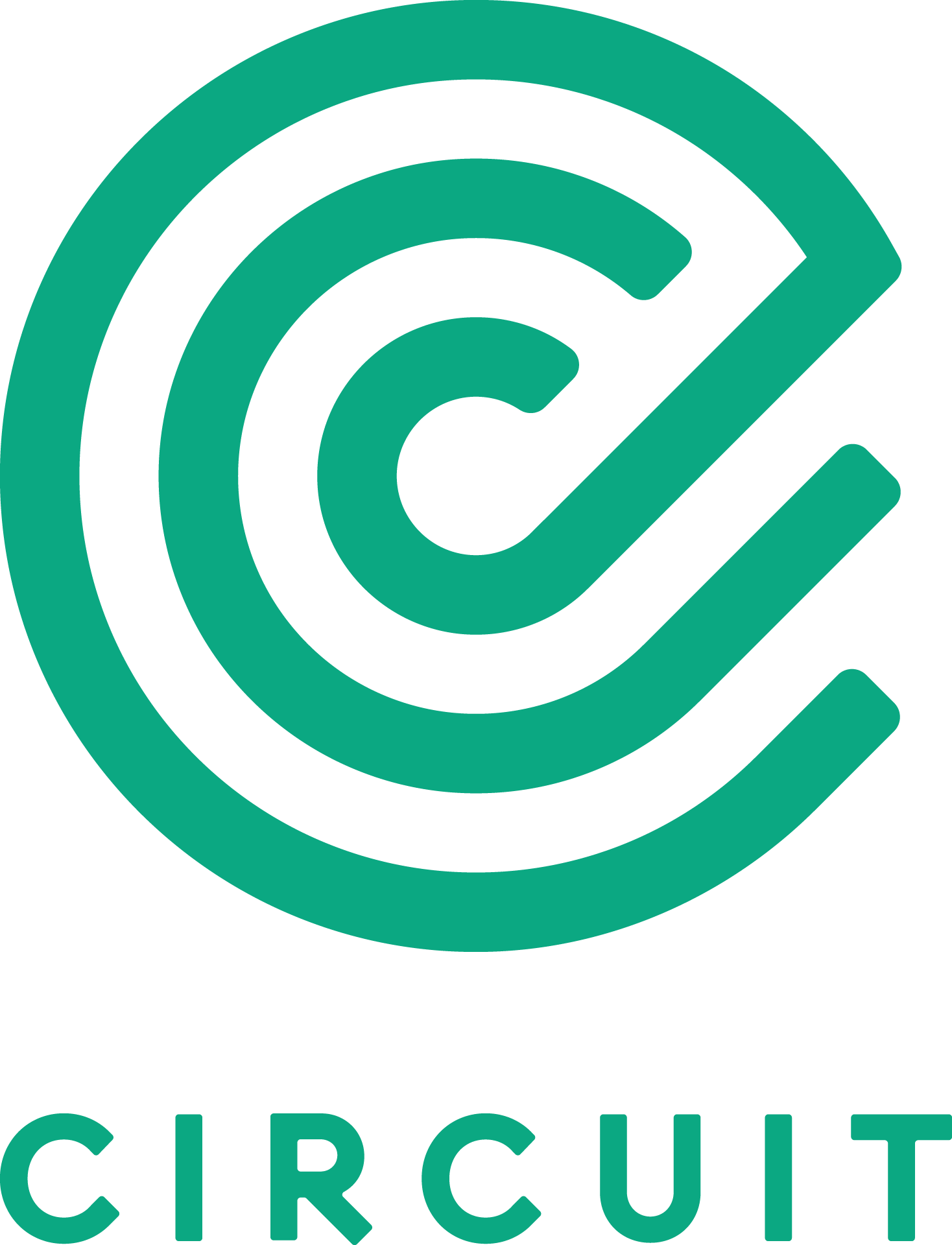 The logo for circuit is a green and white swirl.