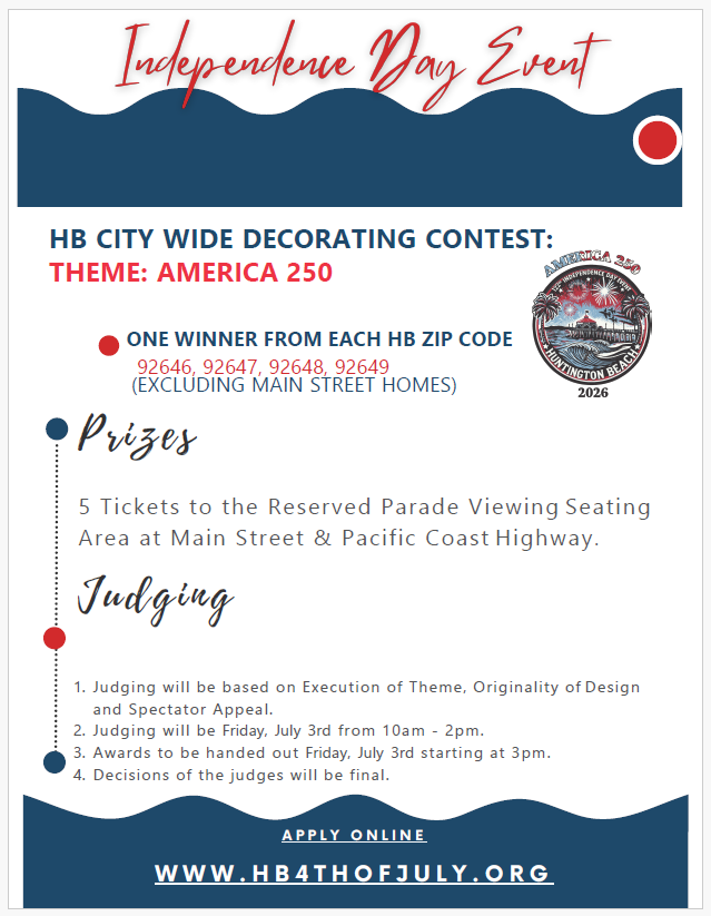 City Wide Home Decorating Contest Flyer for HB City Wide Decorating Contest, theme