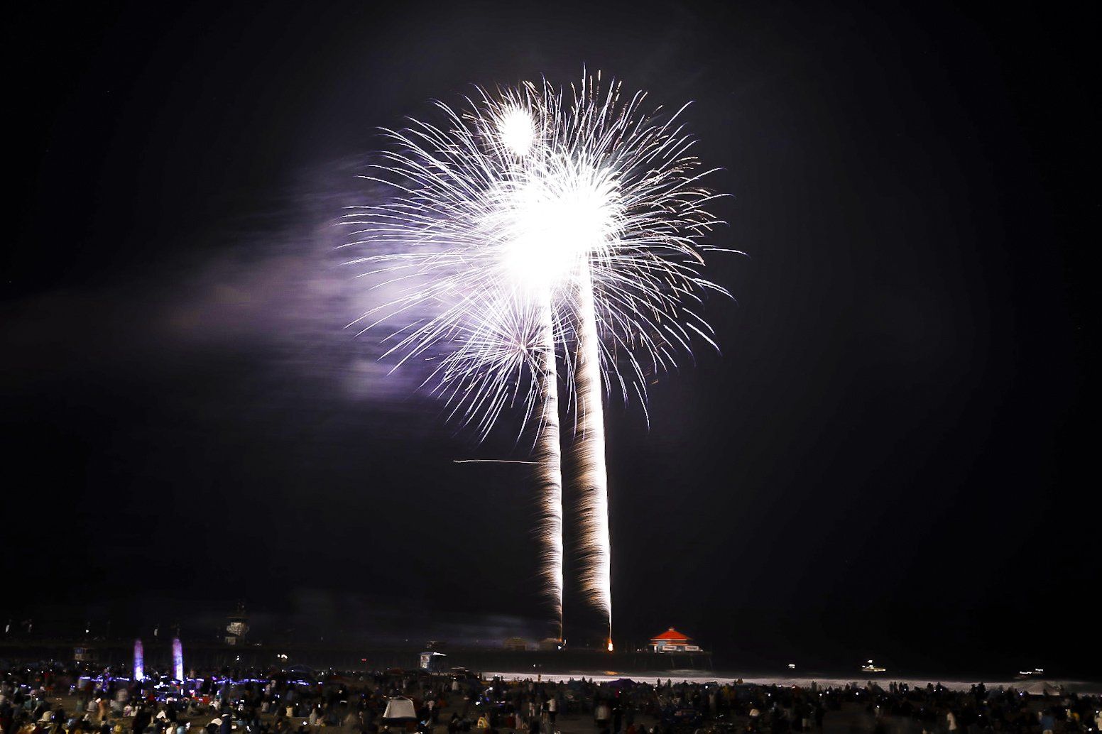 Independence Day Event, Huntington Beach. 4th of July Fireworks over