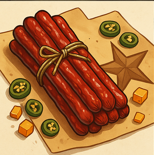 Beef Sticks hanging to dry – wide