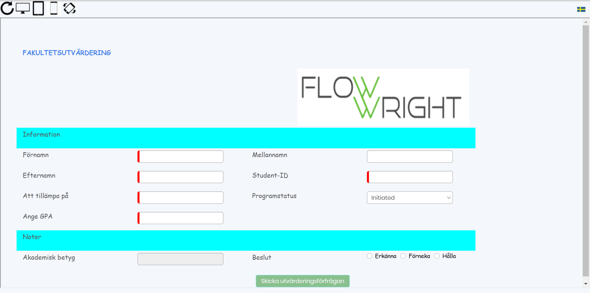 A computer screen with a flow right logo on it.