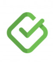 A green check mark in a square on a white background.
