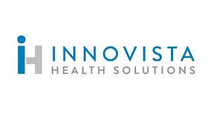 The logo for innova health solutions is blue and white.