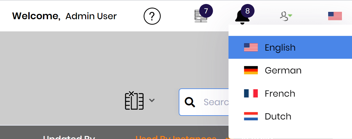 A screenshot of a website with a foreign language menu
