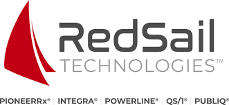 The logo for redsail technologies has a red sail on it.