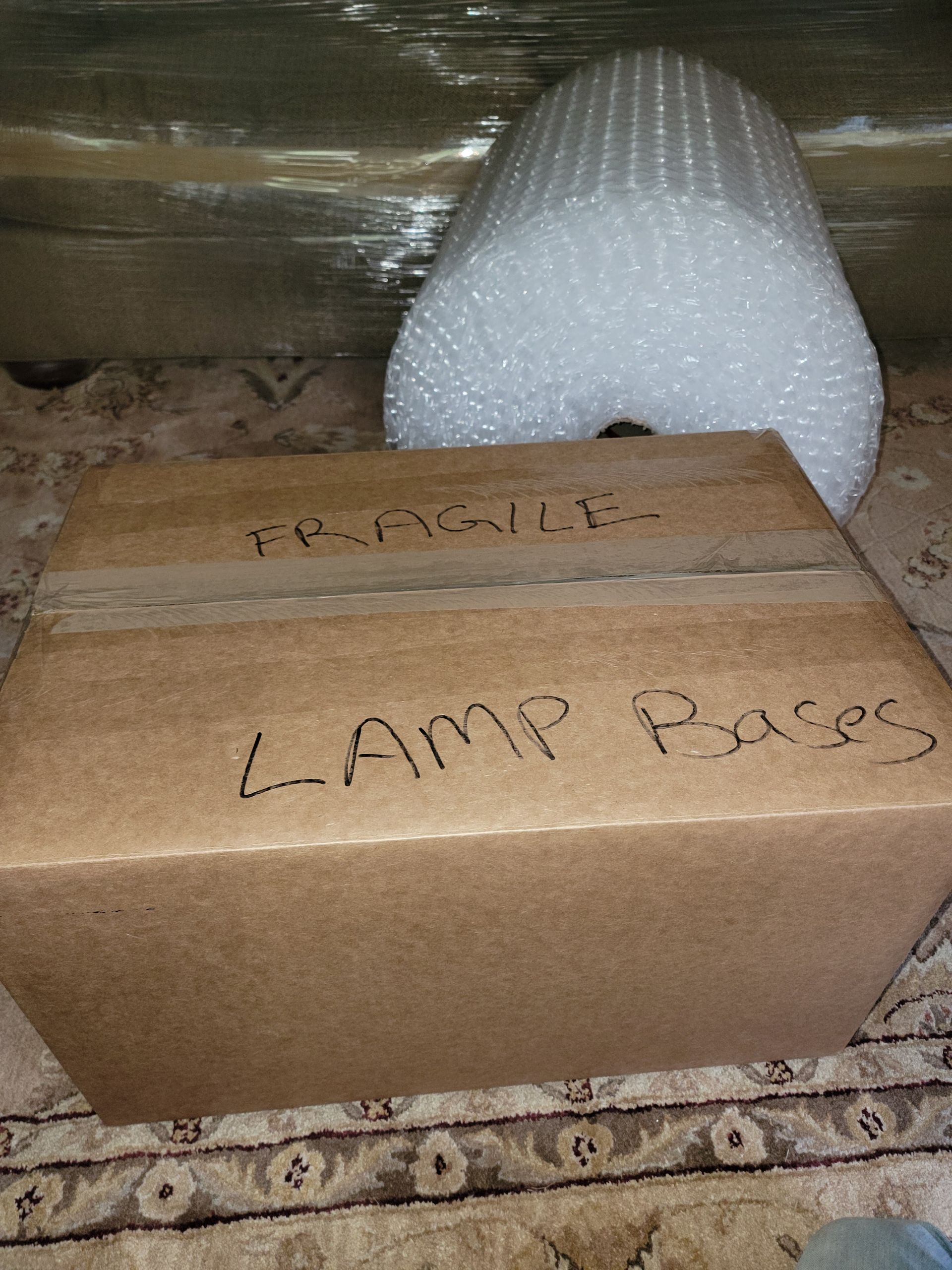 Cardboard box labeled 