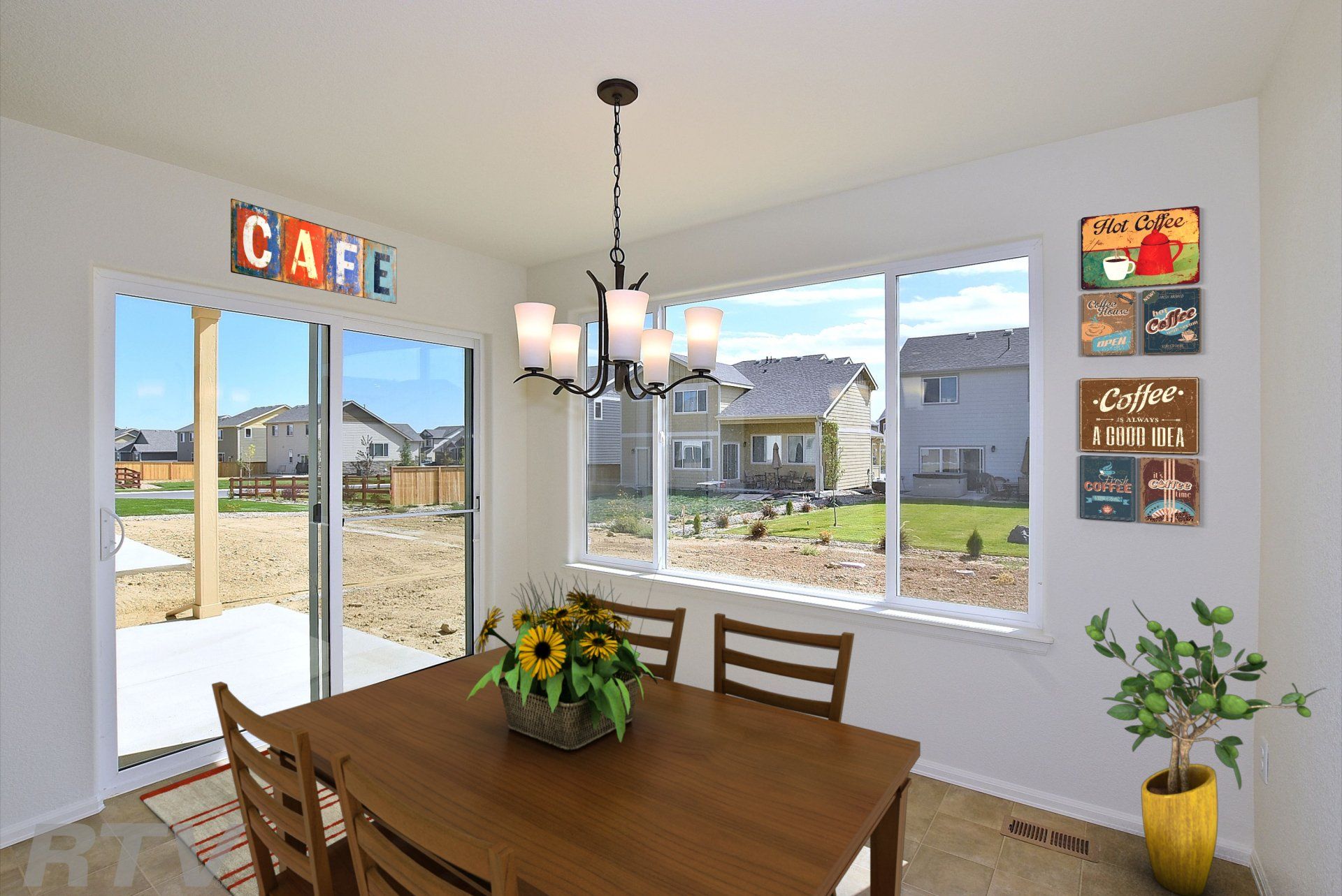 The New Jersey model home dining area