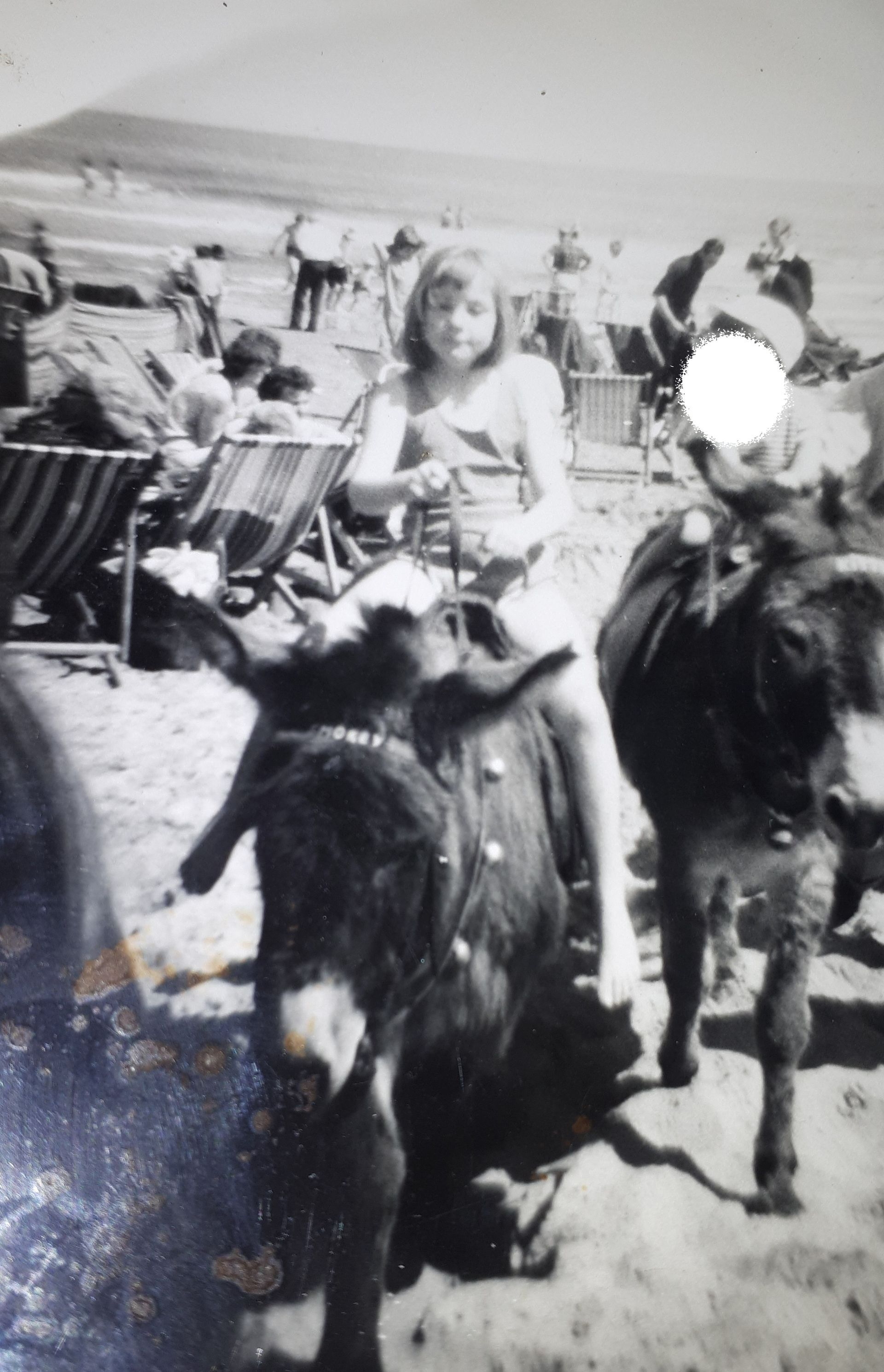 Lorraine as a little girl riding a seaside donkey Lorraine as a little girl riding a seaside donkey