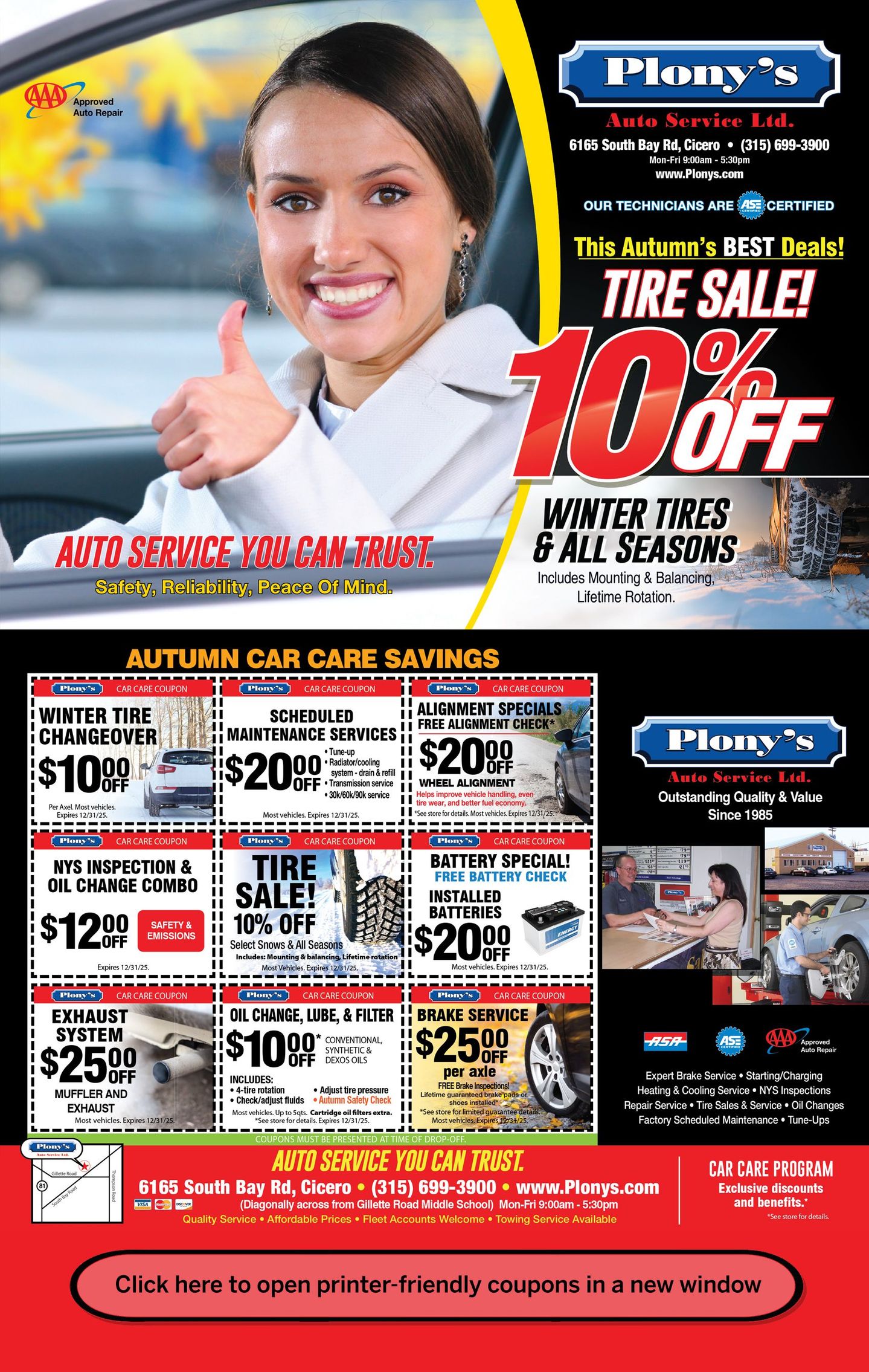 Coupons | Plony's Auto Service Ltd.