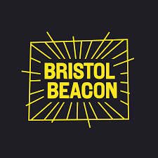 The Anchor Society Bristol | The bristol beacon logo is yellow on a black background.