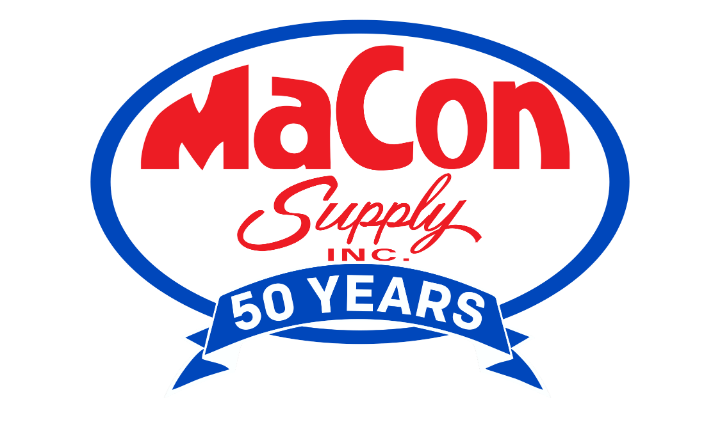 The macon supply inc. logo is serving the construction industry
