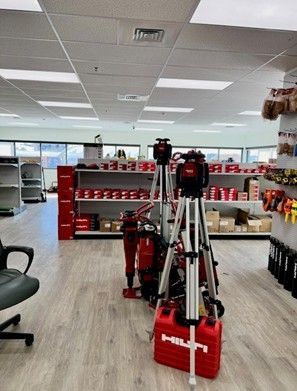 Hilti tools displayed in MaCon Supply’s store. Hilti tools displayed in MaCon Supply’s store.