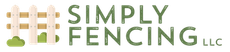 The logo for simply fencing llc shows a wooden fence.