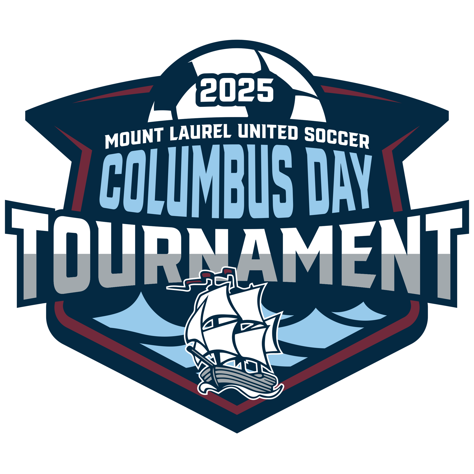 Logo for Mount Laurel United Soccer Columbus Day Tournament