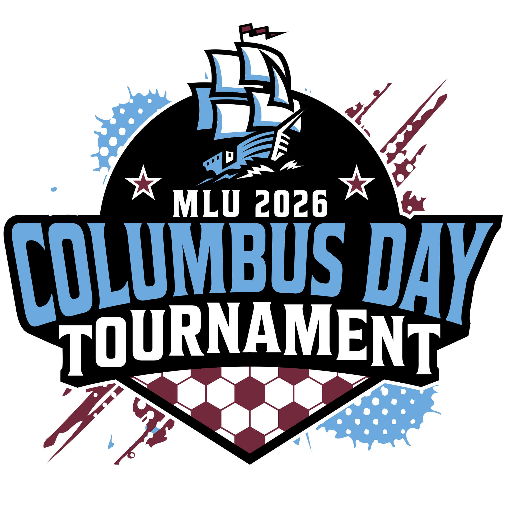 Logo for Mount Laurel United Soccer Columbus Day Tournament
