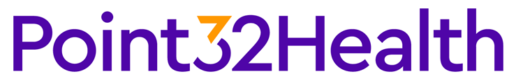 Purple and yellow Point32 Health logo
