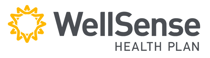 Logo for WellSense Health with yellow star