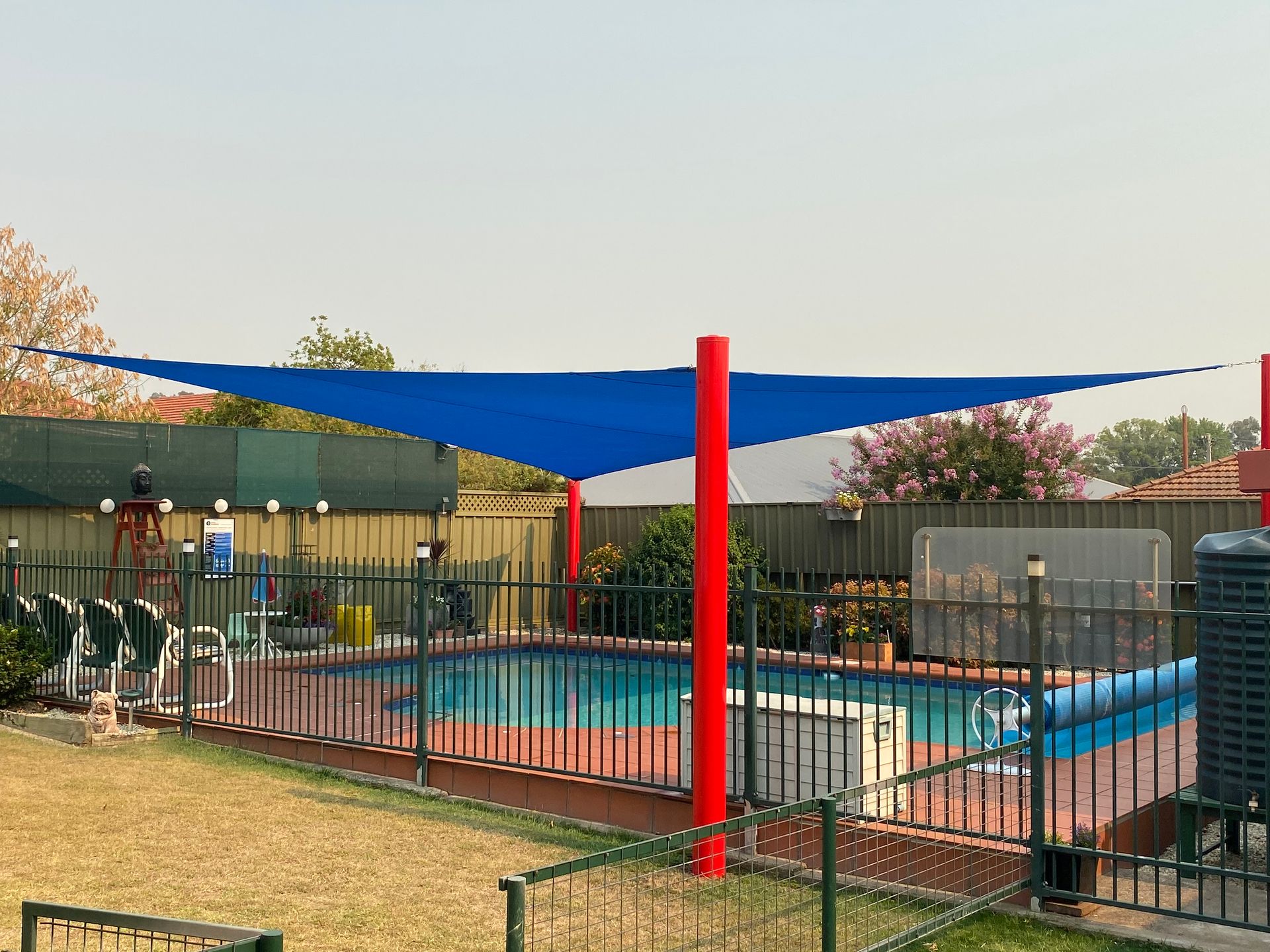 Blue Sun Shade In The Swimming Pool — Shades of Blue In North Wyong, NSW