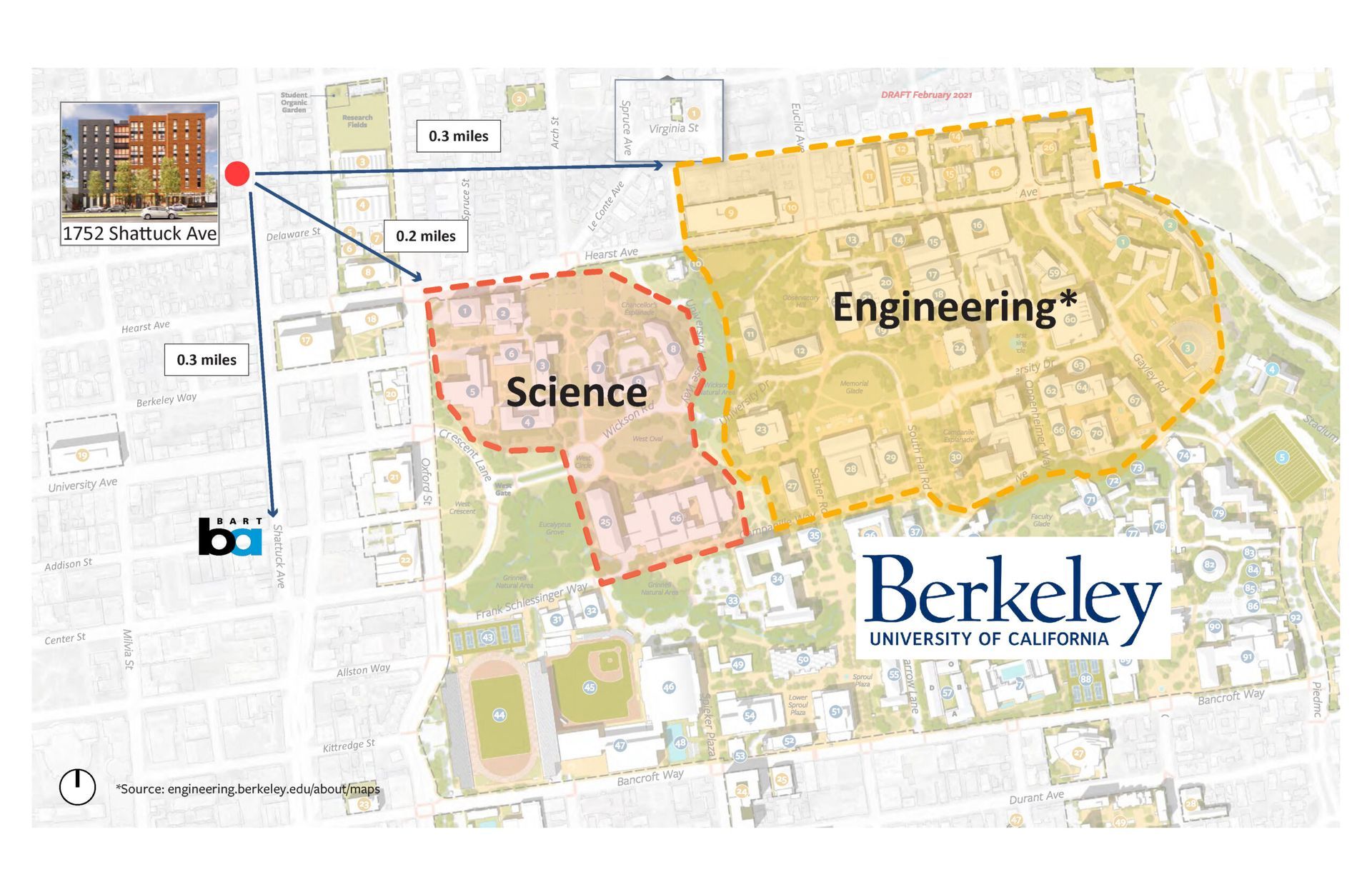 A city space brochure with a picture of a building and a map