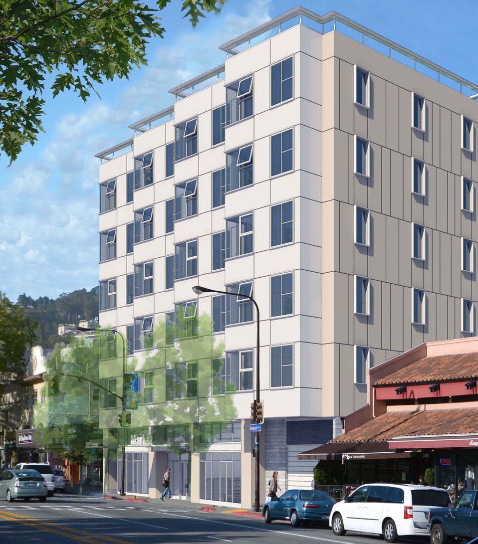 An artist 's impression of a building with a lot of windows