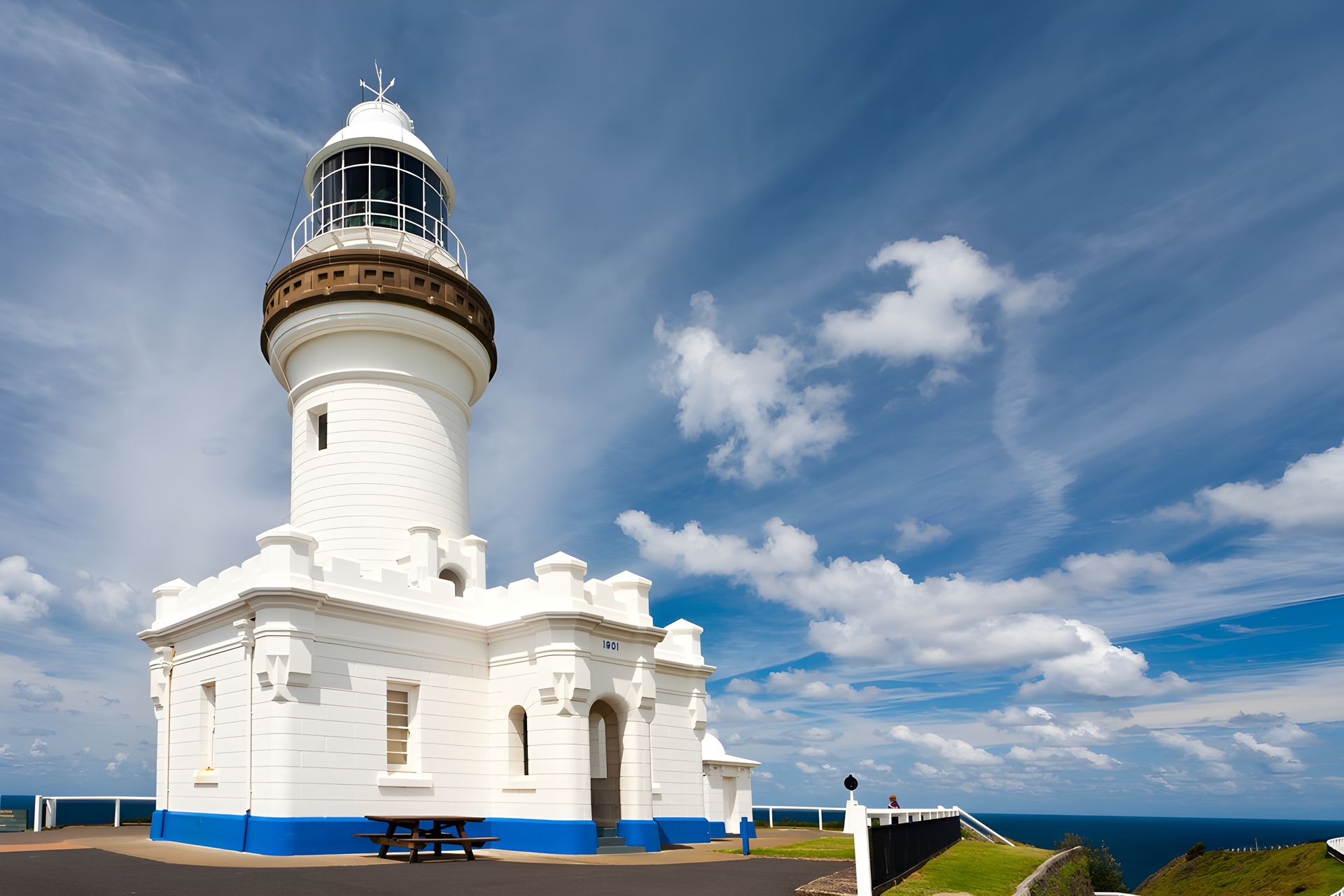 A White Lighthouse is Sitting on Top of a Hill Overlooking the Ocean — Northernair in East Lismore, NSW