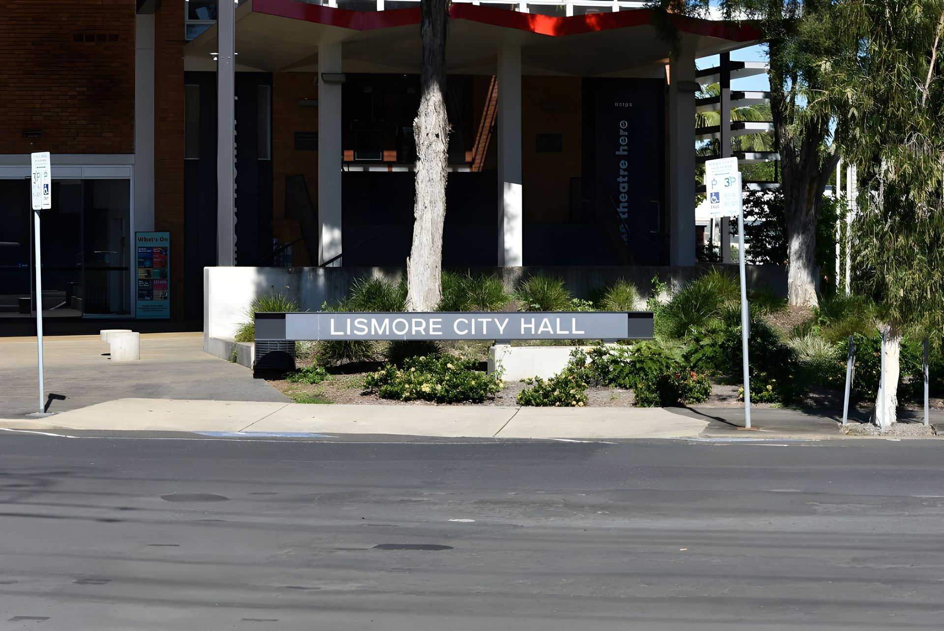 A Sign That Says Lismore City Hall on It — Northernair in East Lismore, NSW