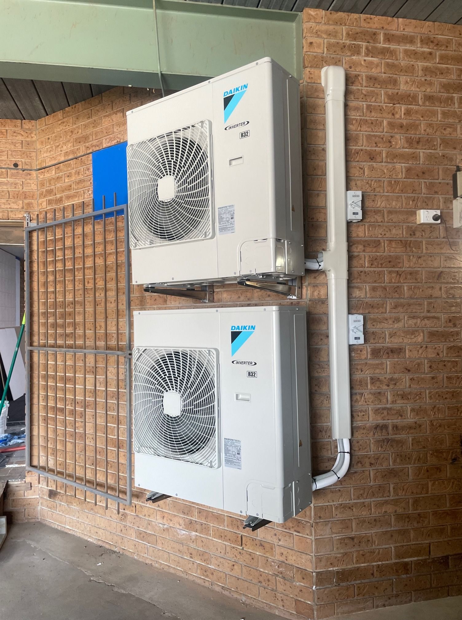 Two Air Conditioning Systems Stacked