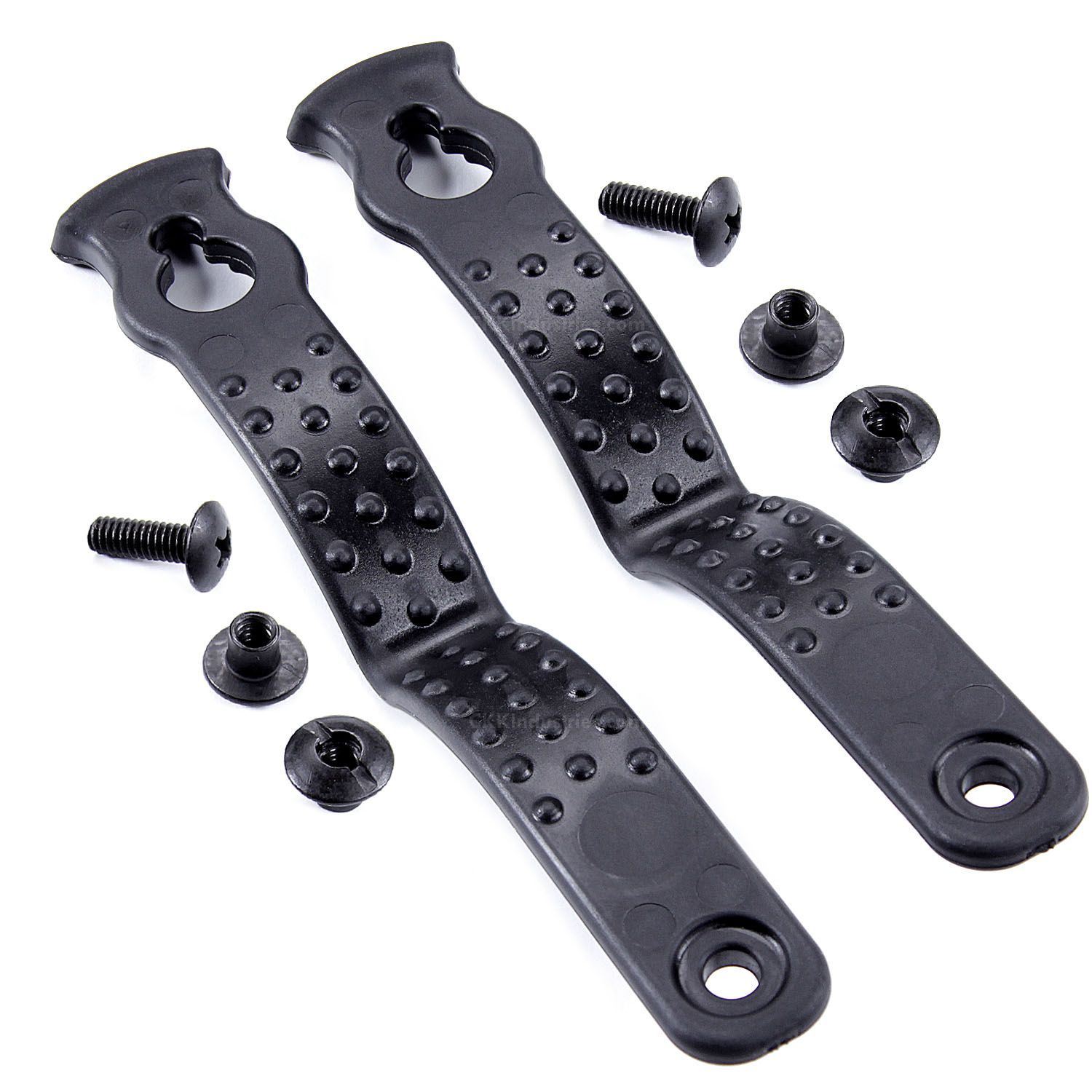 These are P.T.L. (Push-to-Lock) IWB Loops by MatchPoint USA. The loops are injection molded and will remain true to their size and will not absorb odors or moisture. The Push-to-Lock IWB Loops feature a pinch-point in the design allowing the loop to make contact with the entire width of the belt when in the closed position. The loops will remain tight against the belt and the molded in grip nodules assist with providing additional friction to tightly secure the holster in place. The P.T.L. IWB Loops will fit both 1.50 inch and 1.75 inch belts.