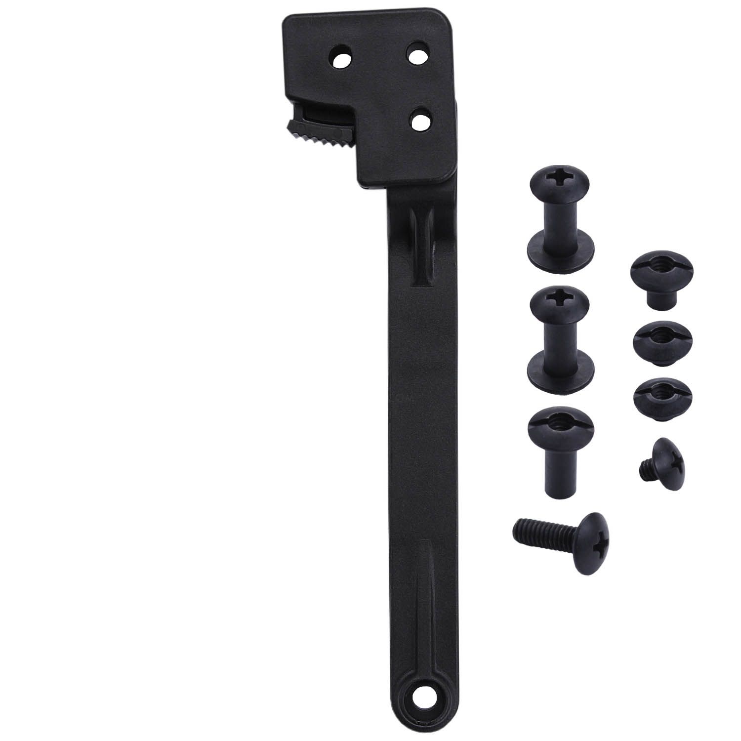 TRS - Level II Hood Kit Introducing the Level II Hood Kit by Talon Retention Systems—a must-have for enhancing the safety and security of your holster. Made in the U.S.A and crafted with Holster Makers in mind, this kit allows for seamless integration of a Level II retention system into any holster. Offering a higher level of retention than the standard Level I, the Level II Hood Kit is equipped with an automatic thumb break release mechanism. Whether for additional security compliance or for extra peace-of-mind, this hood kit will help you quickly convert any level I holster to current level II retention standards.