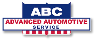 ABC Advanced Automotive Service logo in blue, red, and white text with striped shield design