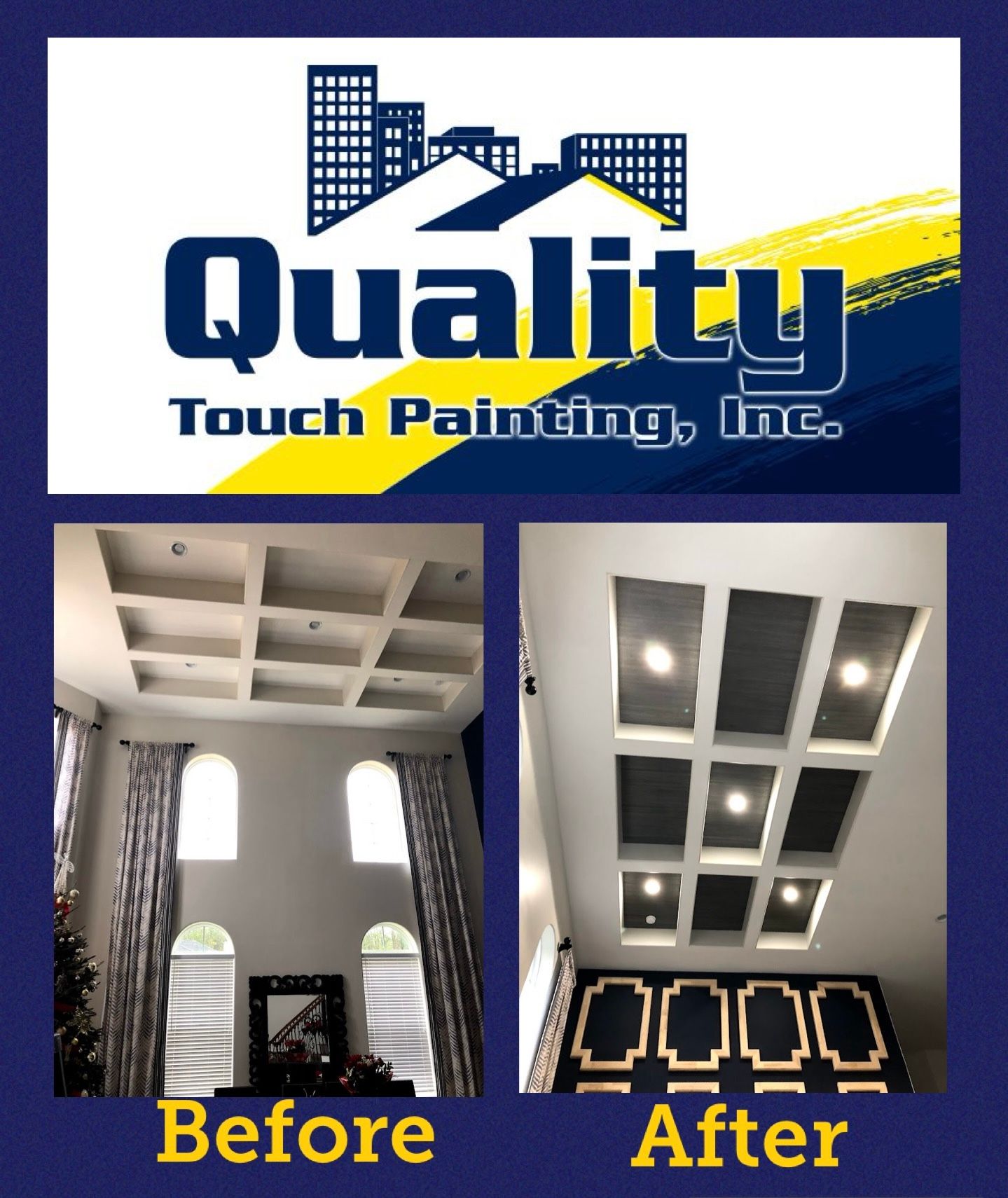 A before and after picture for quality touch painting inc.