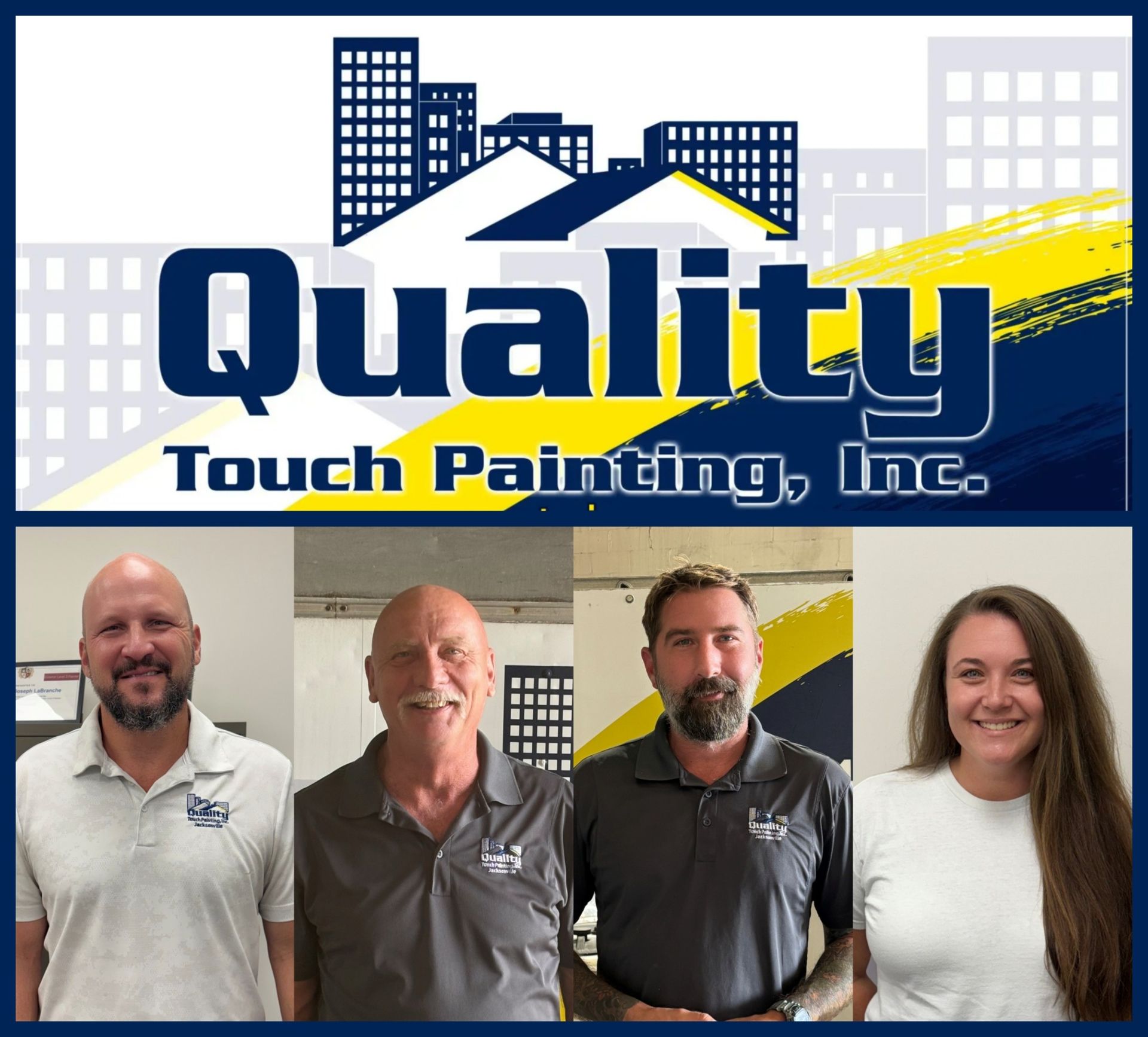 Logo with four people. The logo says 