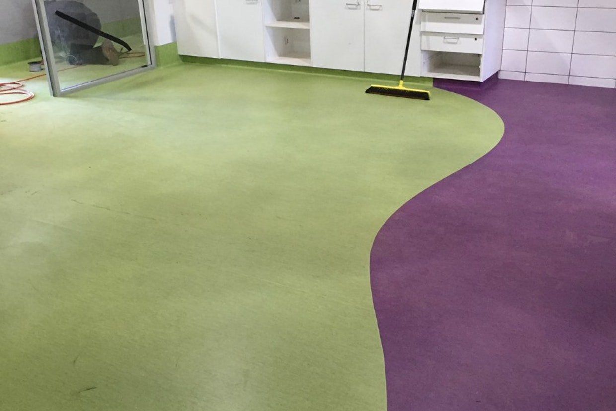 Purple and Green Flooring — Ozwide Flooring in Ciccone, NT