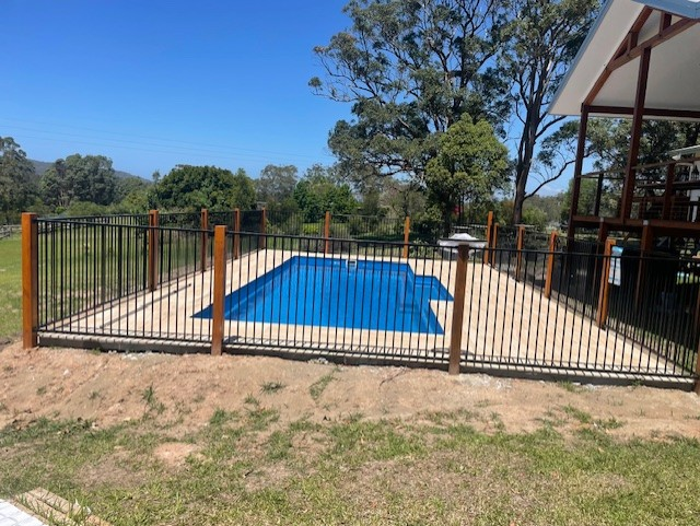 Completed 9m Heritage fibreglass pool in Crescent Head