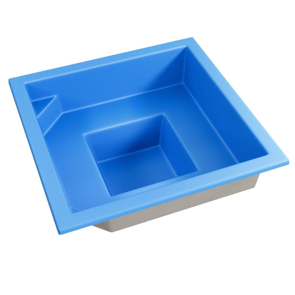 Fibreglass square spa shaped design