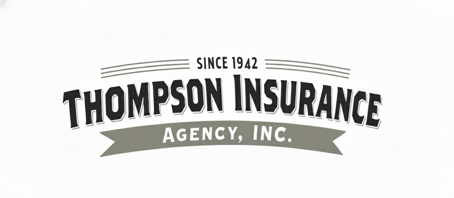 Thompson Insurance Agency, Inc. logo in black and gray with