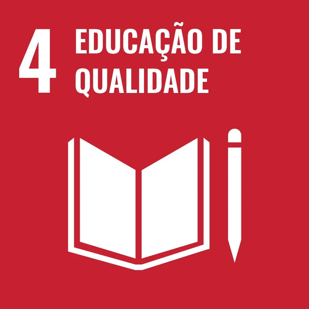 Um fundo vermelho com um livro e um lápis
