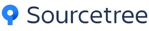 Um close do logotipo da sourcetree em um fundo branco.