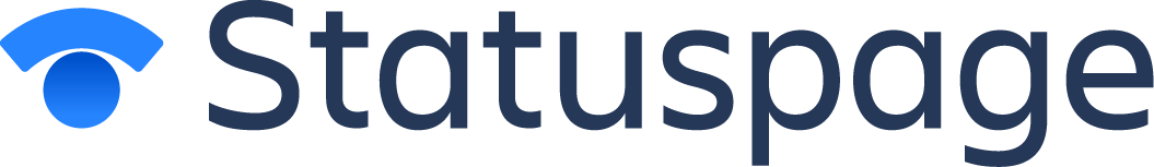 Um close do logotipo da statuspage em um fundo branco