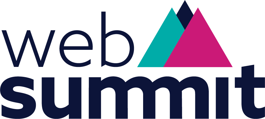 Um logotipo para o web summit com uma montanha ao fundo.