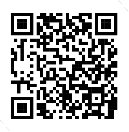 Um código QR preto e branco sobre um fundo branco.