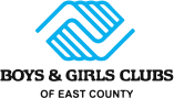 Boys & Girls Clubs of East County logo: blue hands clasped together with the organization's name below.