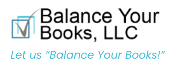A logo for balance your books llc that says let us balance your books