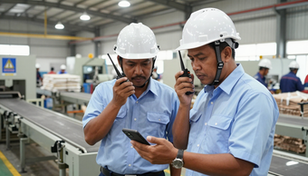 Manufacturing factory floor with supervisors