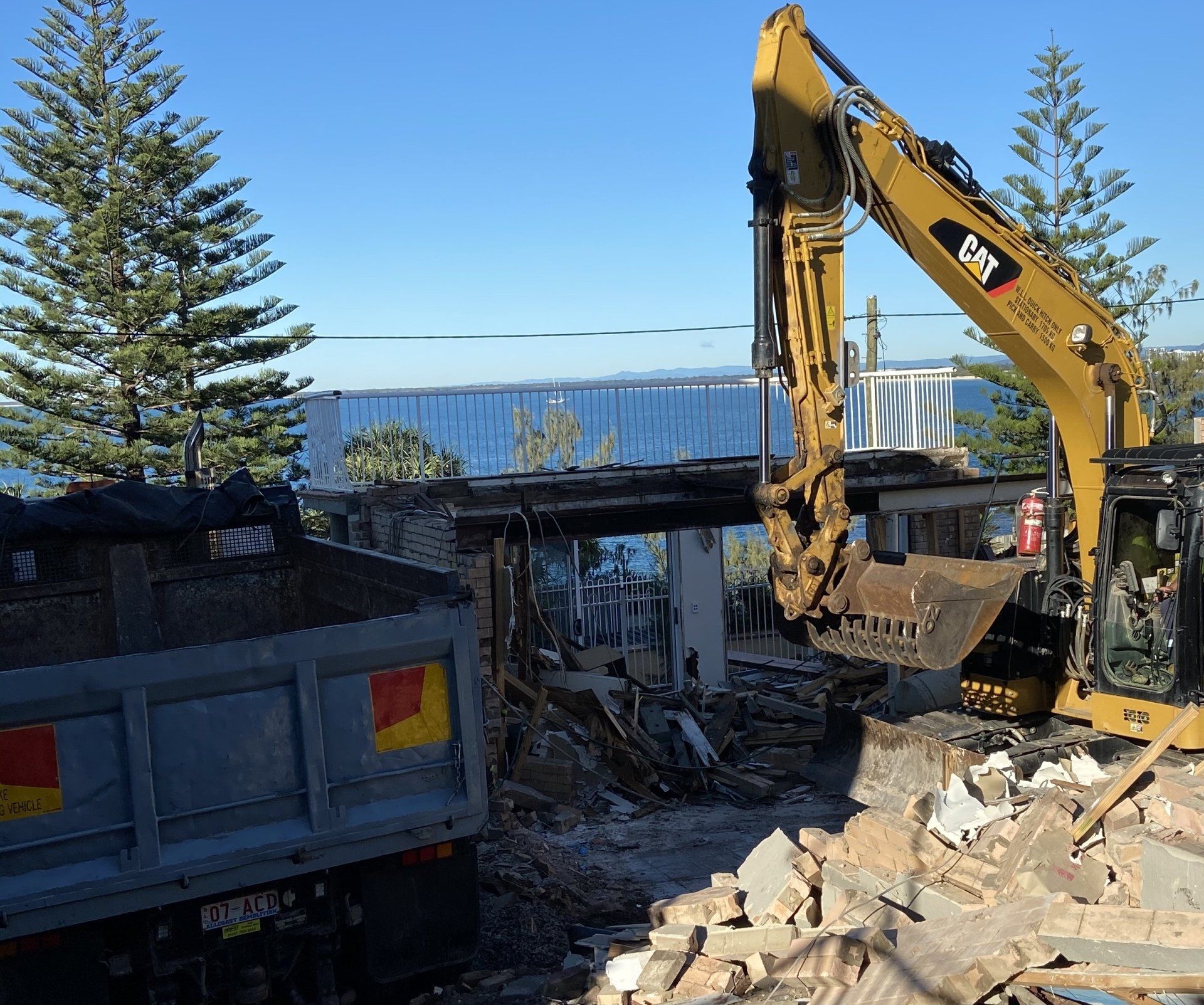 Excavator and Machinery — Allcoast Group Demolition Contractors from Gallery in Sunshine Coast, QLD