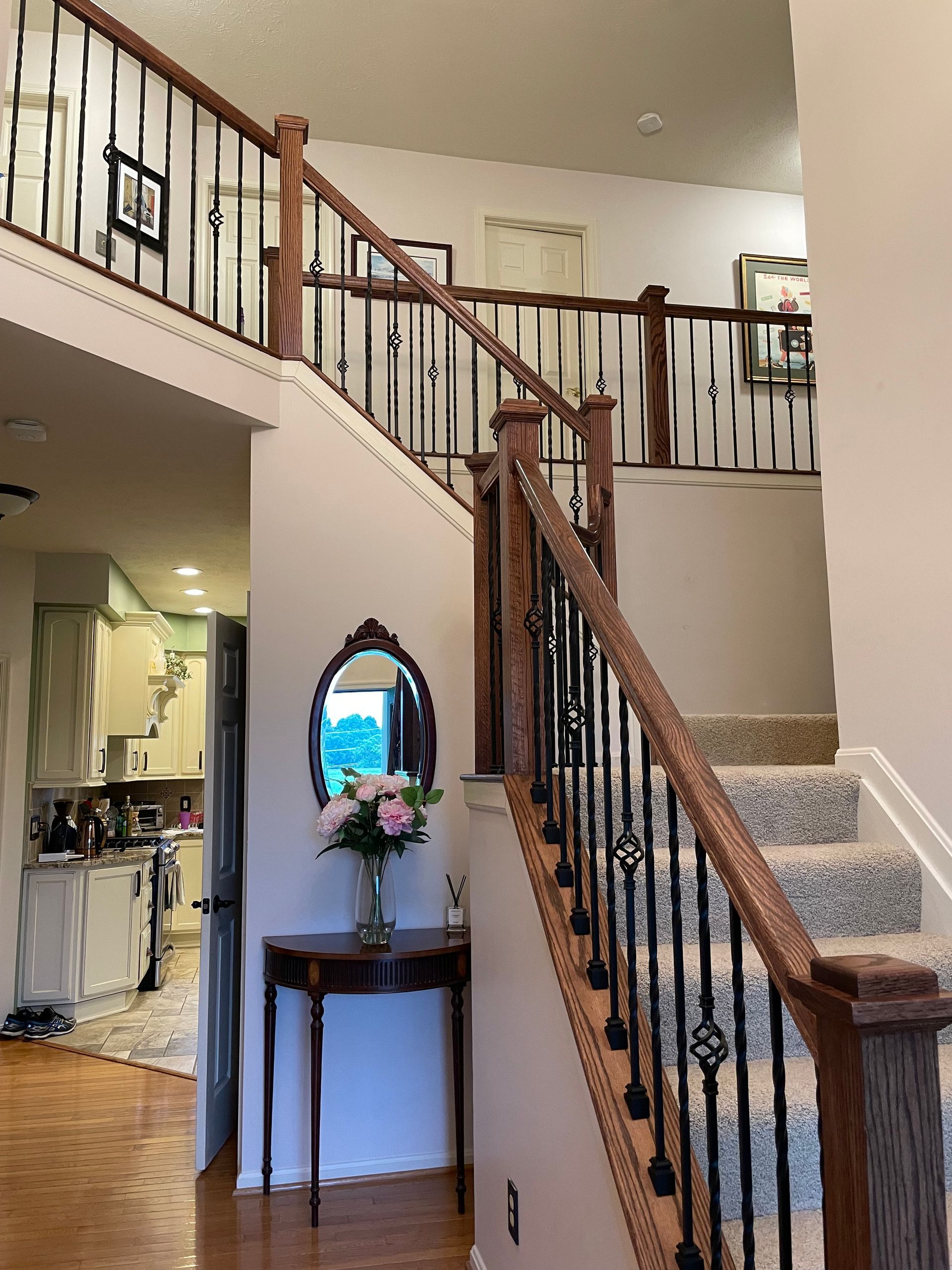 A staircase leading up to the second floor of a house.