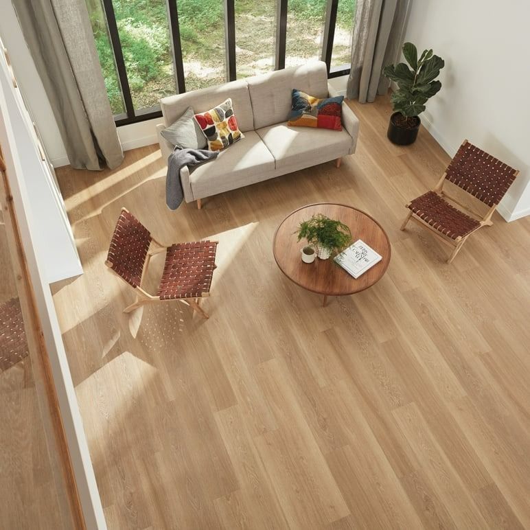 Overhead View Of A Living Room With Wooden Floors — Mareeba Floor Covering Centre in Tablelands, QLD
